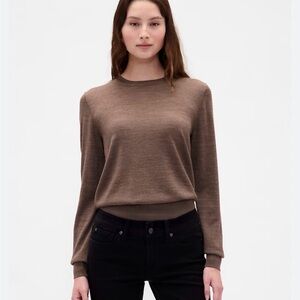 GAP Merino Wool Crewneck Sweater in Rose Pewter Pink